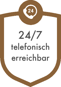 24/7 telefonisch erreichbar